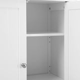 Freestanding Bathroom Cabinet Storage Cupboard Unit with 2 Doors and 2 Adjustable Shelves, White BCB60W