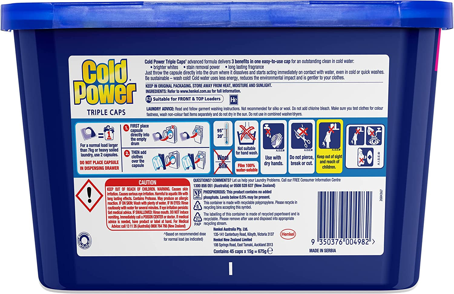 3In1 Triple Capsules Laundry Detergent, 45 Count