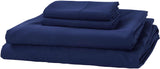 Navy Blue Sheet Set Queen Size 1000TC Premium Soft Microfibre Solid Plain Color - 3PCS Fully Fitted 40Cm Deep Pocket Bed Sheet Set (Navy Blue, Queen)