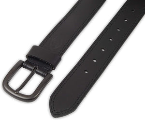 Mens 1 1/2 In. Leather Belt with Two Row Stitch