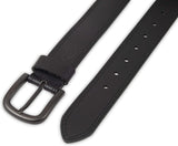 Mens 1 1/2 In. Leather Belt with Two Row Stitch