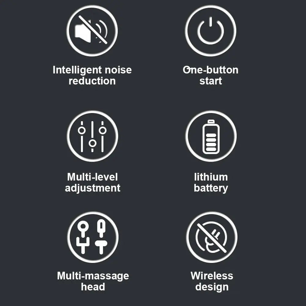 Massage Gun Percussion Massager Muscle Relaxing Therapy Deep Tissue 4 Heads AU pattanaustralia