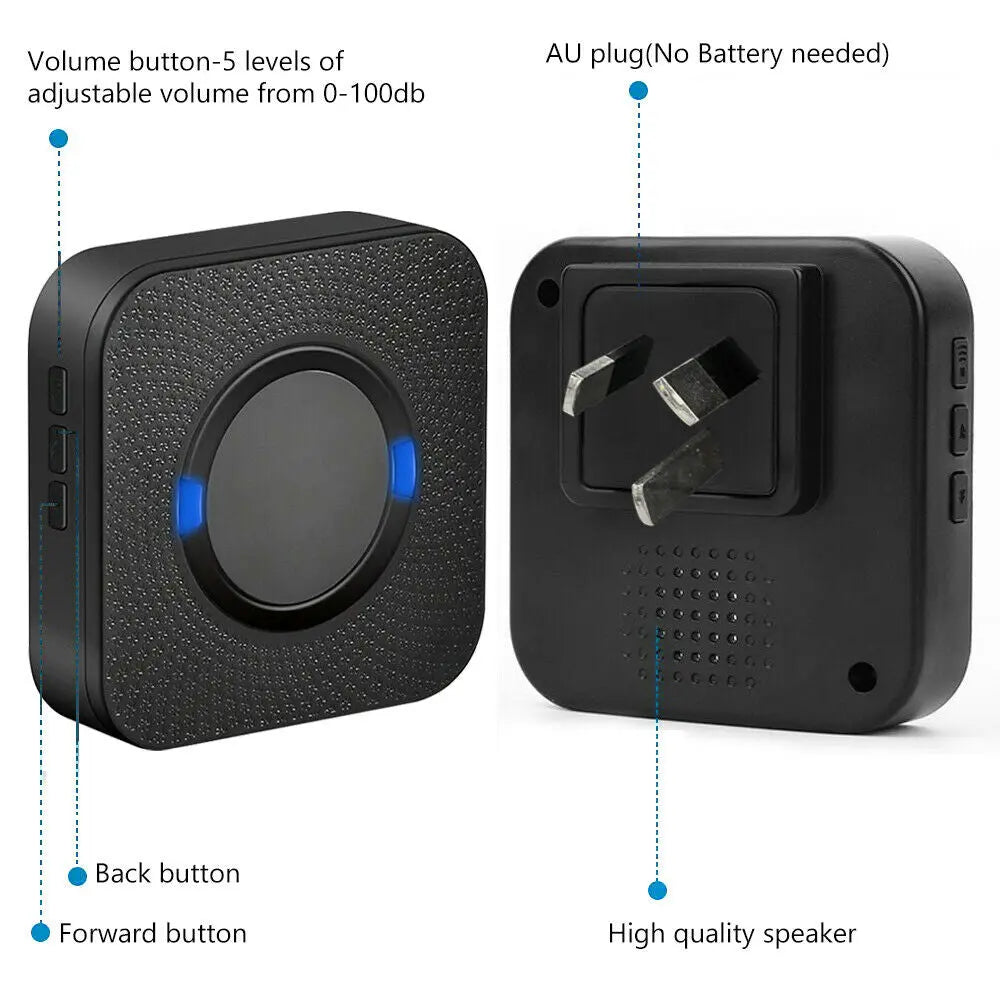 Wireless Door Bell Waterproof Doorbell Plugin Receiver 300M Long Range Remote Door Bell Ringer Wireless Portable Doorbell with 1 Waterproof Transmitter and 2 Plug-in Receivers pattanaustralia