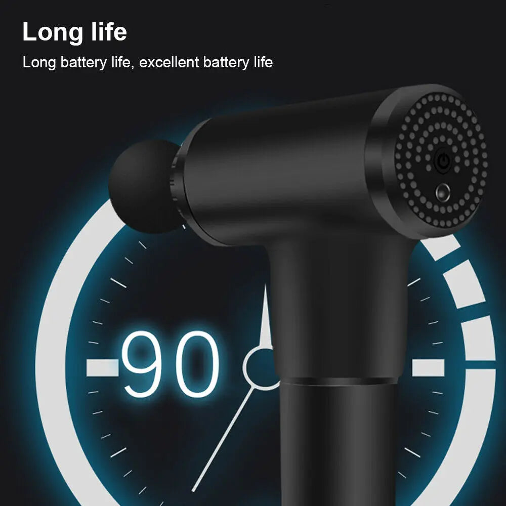 Massage Gun Percussion Massager Muscle Relaxing Therapy Deep Tissue 4 Heads AU pattanaustralia