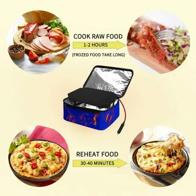 12V Personal Mini Oven Electric Heating Lunch Box Carry Tote Food Warmer for Car pattanaustralia