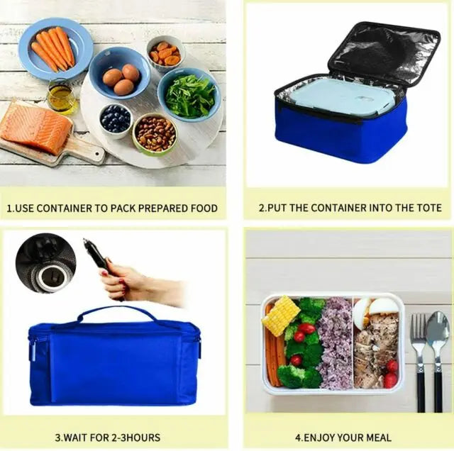 12V Personal Mini Oven Electric Heating Lunch Box Carry Tote Food Warmer for Car pattanaustralia